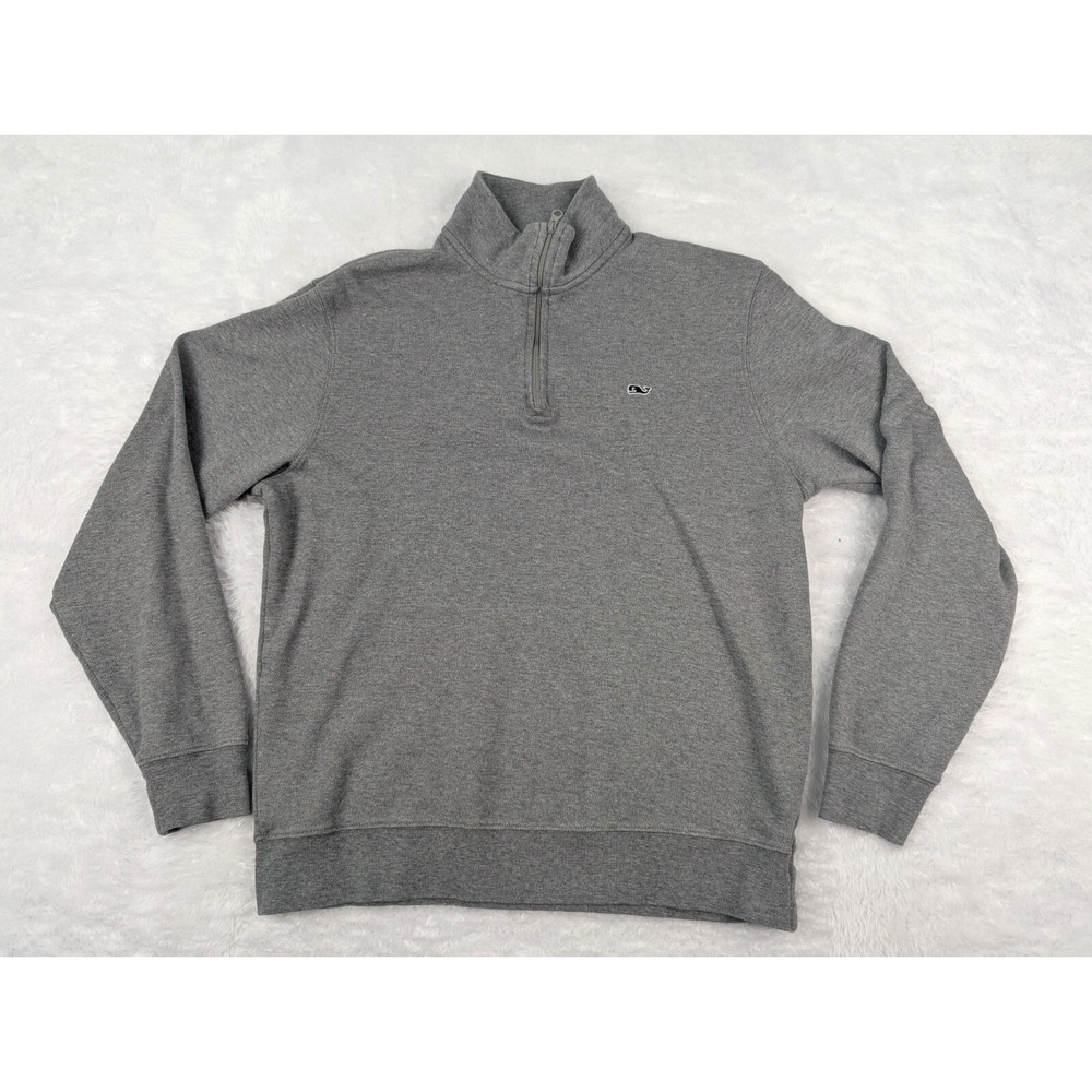Vineyard Vines Pullover 1/4 Zip Women's Size S Gray Sweat Shirt Long Sleeve Pima